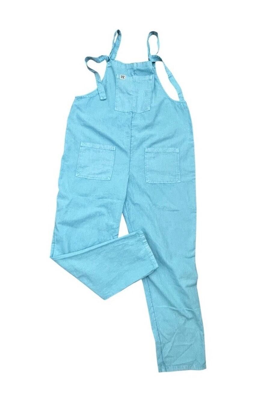 Lucy and Yak Original Dungaree ORGANIC Blue Light Wash Jumpsuit UK 16 US 12